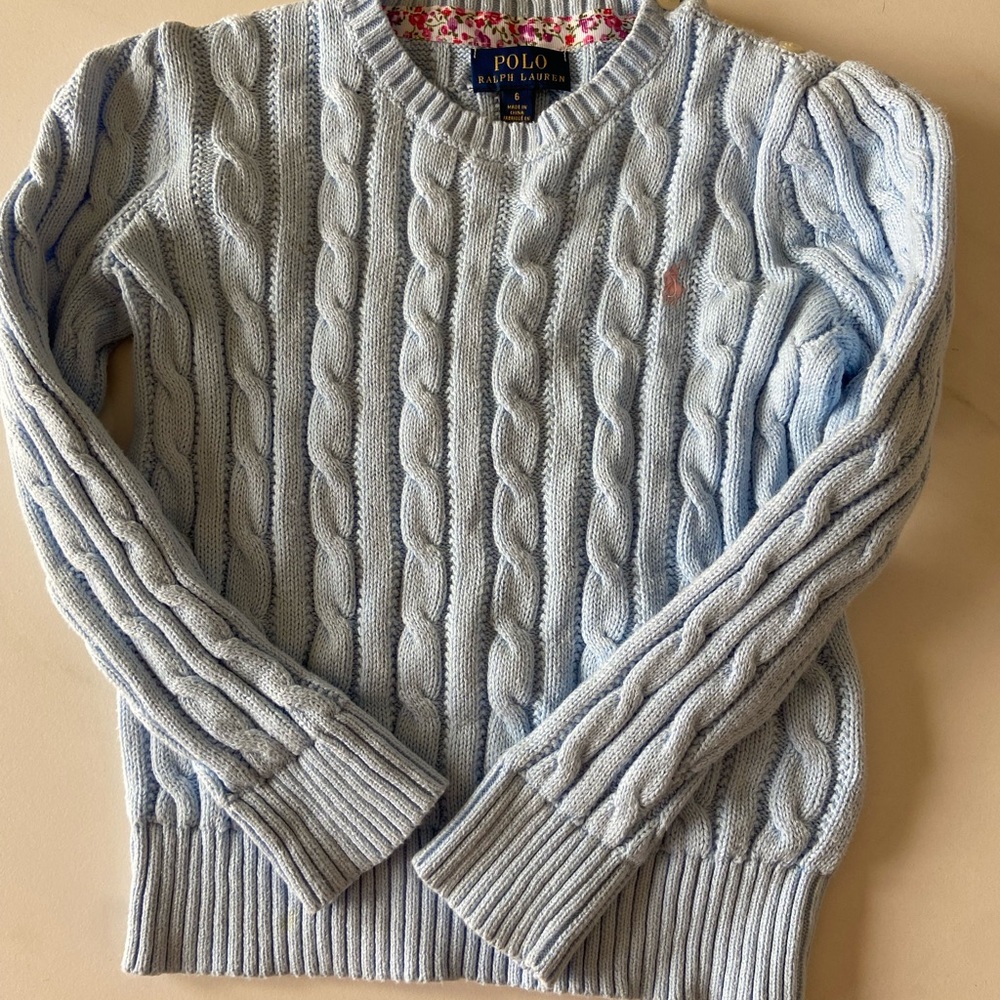 Polo Ralph Lauren Sky Blue Knit Sweater (kids size 6)